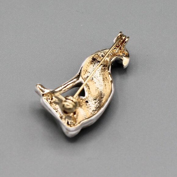 Dog pin brooch jewelry fashion animal best friend elegant gold tone new - Picture 5 of 5